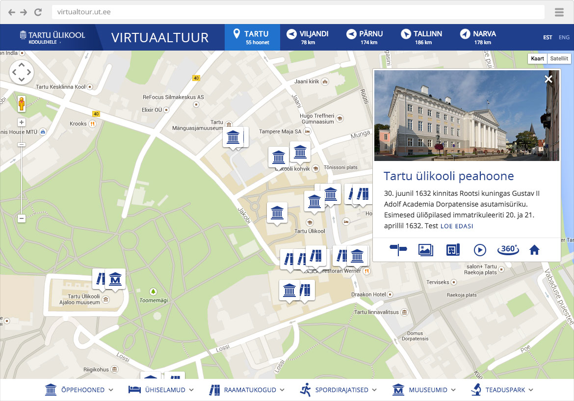 Case study: Tartu Ülikooli kaartide veebikeskkond - kaart