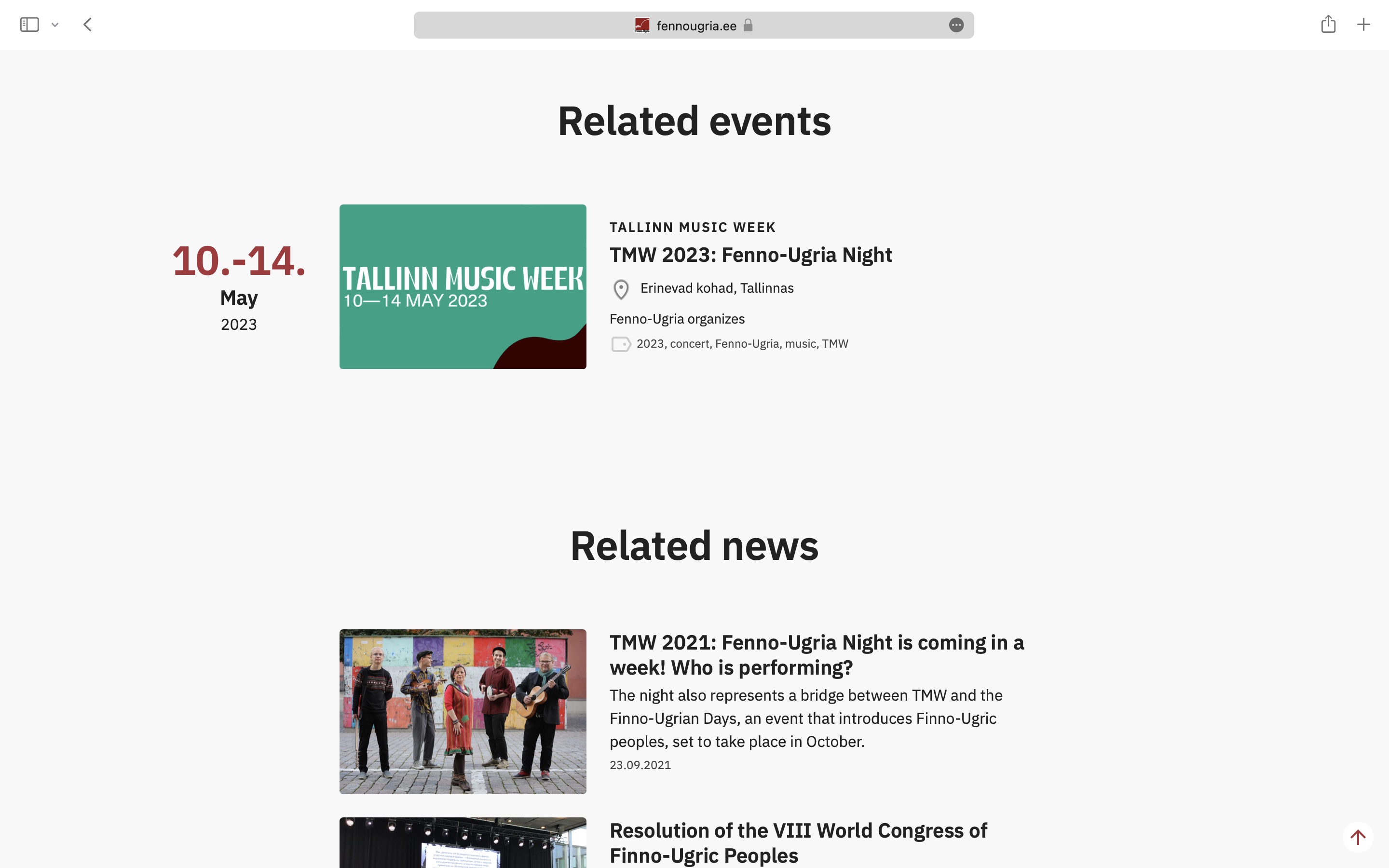 Related events and news