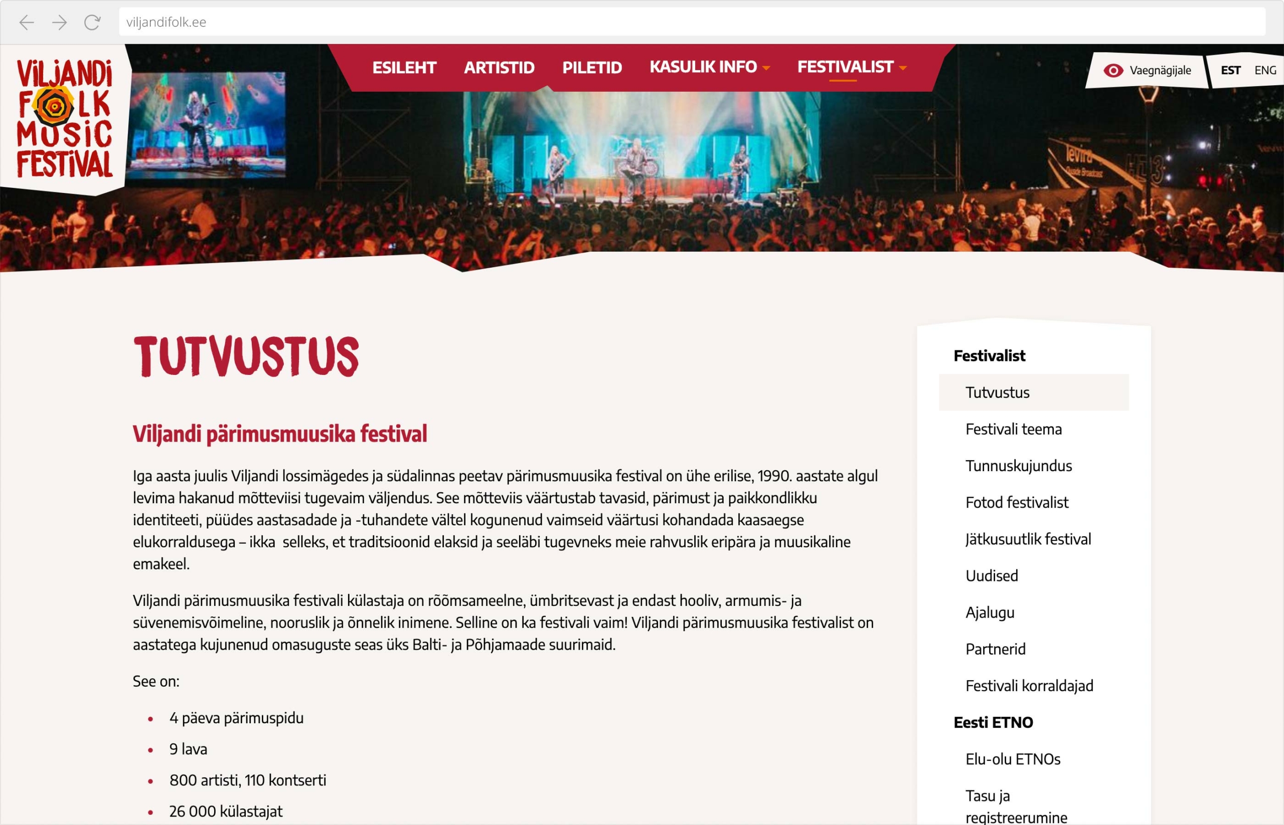 Sisuleht festivaliveebis