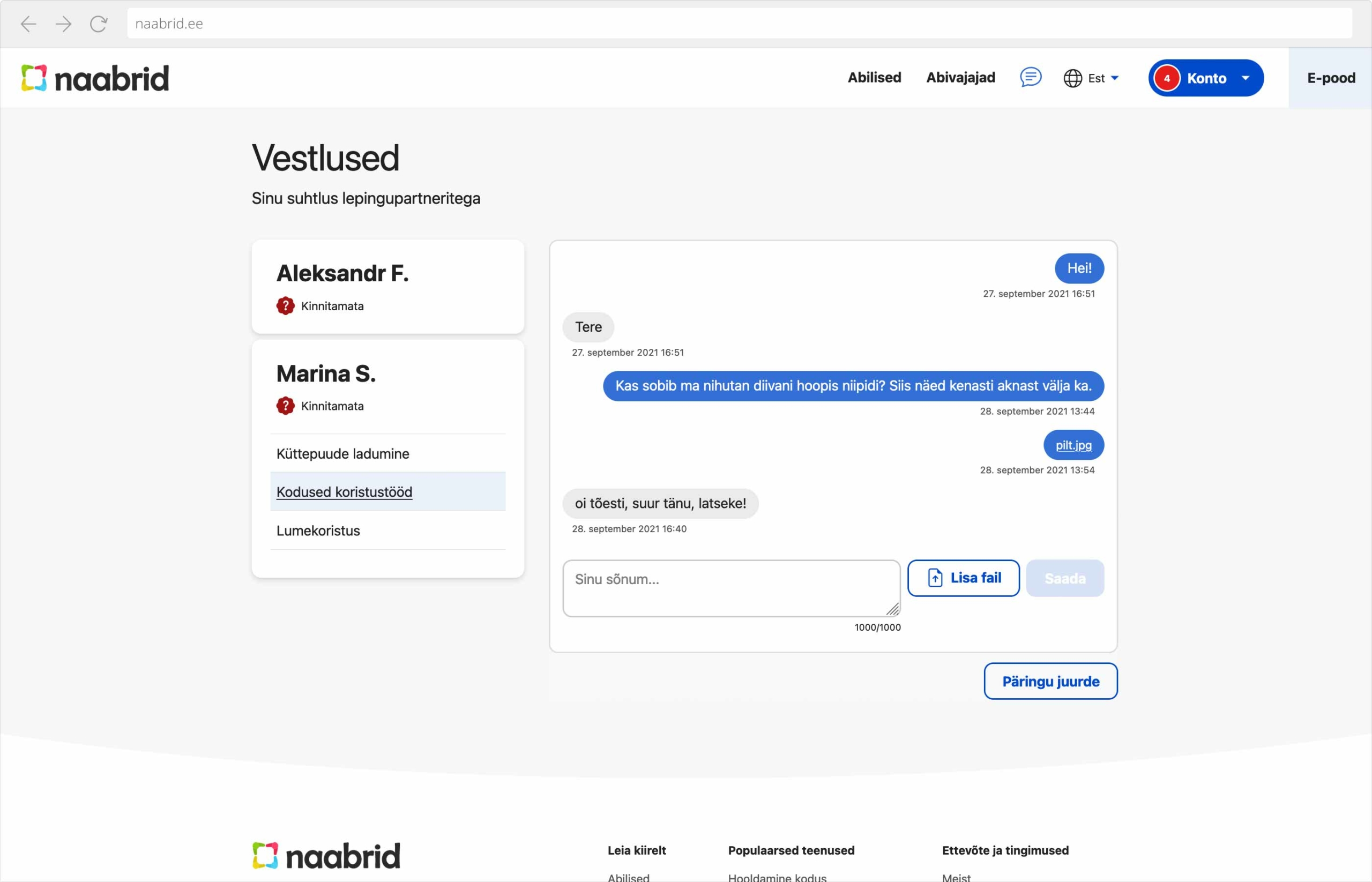 Vestlused lepingupartneritega