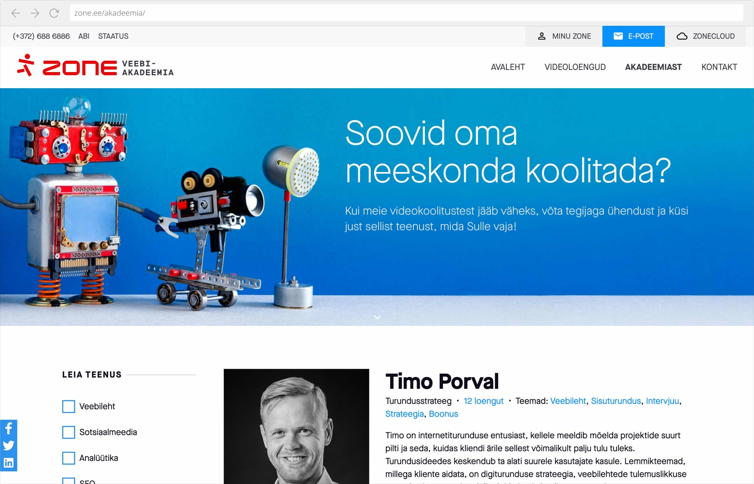 Zone Veebiakadeemia akadeemiast vaade